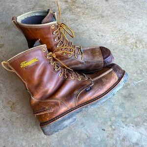 Thorogood 1957 waterproof moc toe boots tuff toe & steel toe USA leather